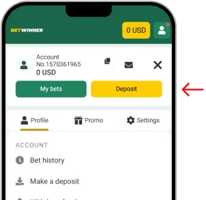 BetWinner deposit process