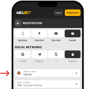Register with Melbet via Social Media